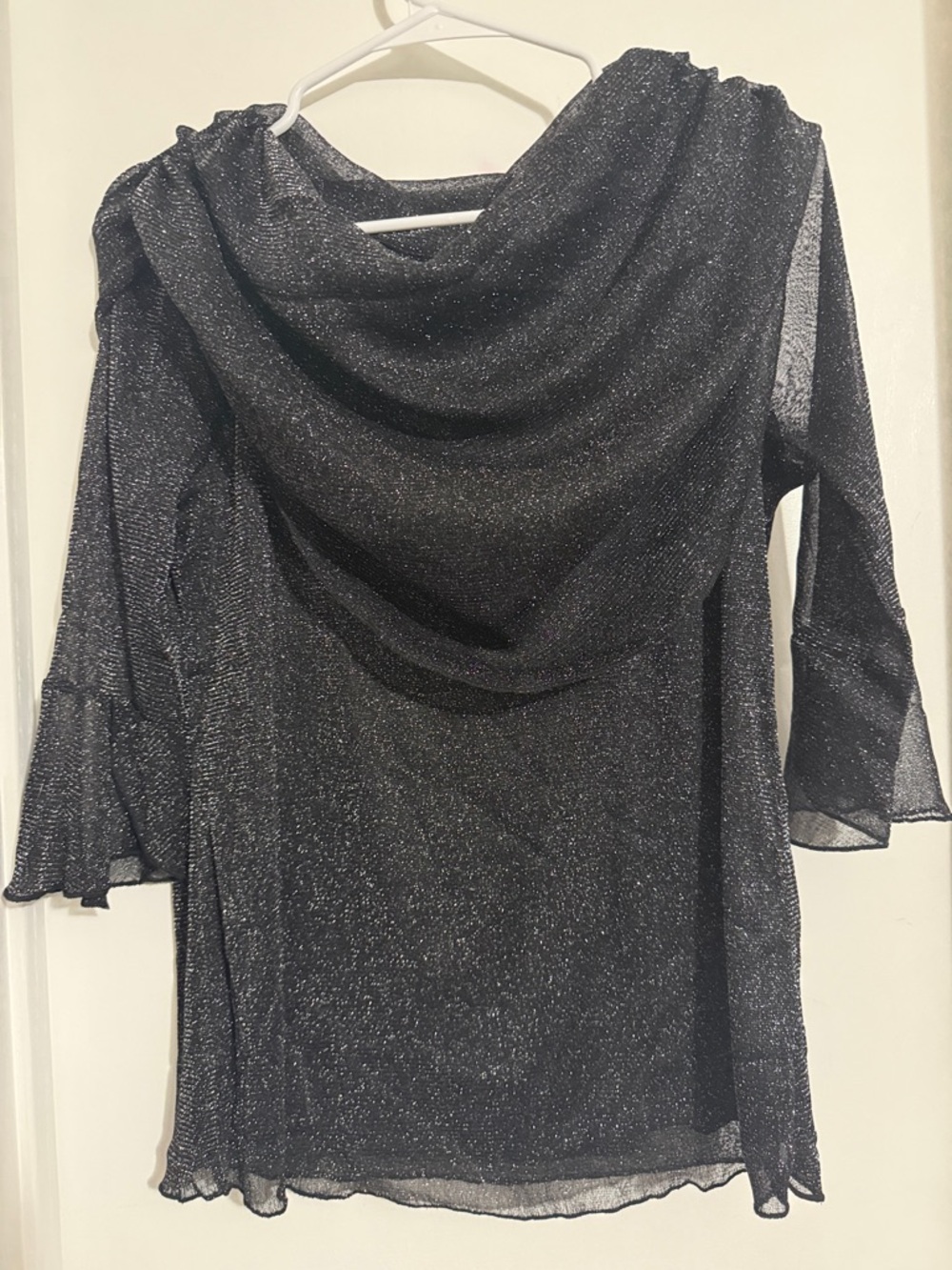 Shimmery Black Metallic Knit Top